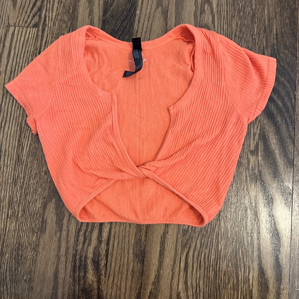 Orange Out From Under Wrap It Up Twist shirt